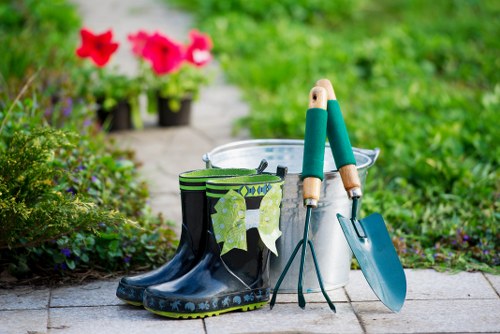 Garden waste sorting and recycling in a Tottenham garden
